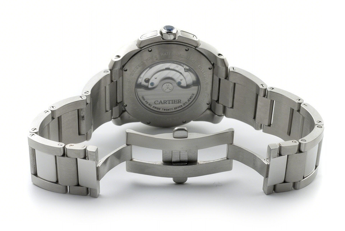 Calibre de Cartier Black Dial on Steel Bracelet-fasswatch