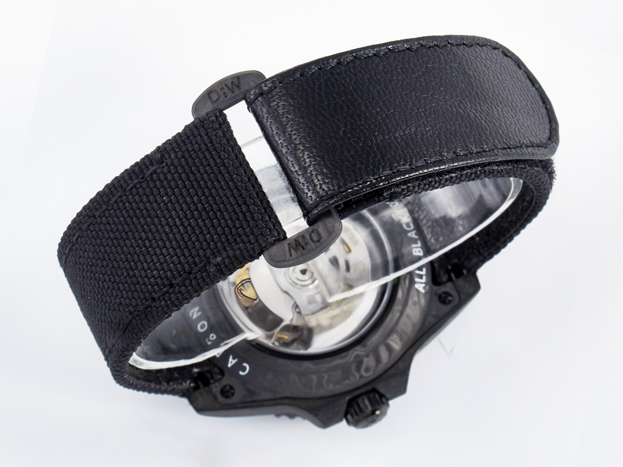 Rolex GMT Carbon DIWF Best Edition Black Carbon Dial SS Markers on Black Nylon Strap SA3285 CHS V2-fasswatch