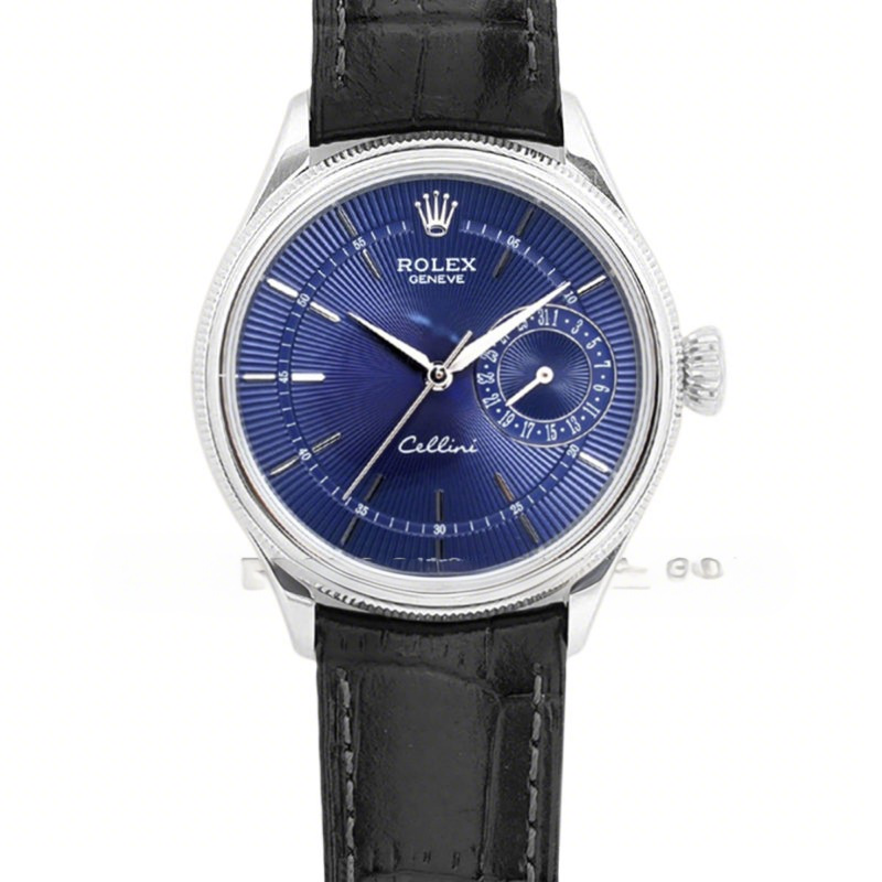 Rolex Cellini Date 50519 Blue Dial in White Gold-fasswatch