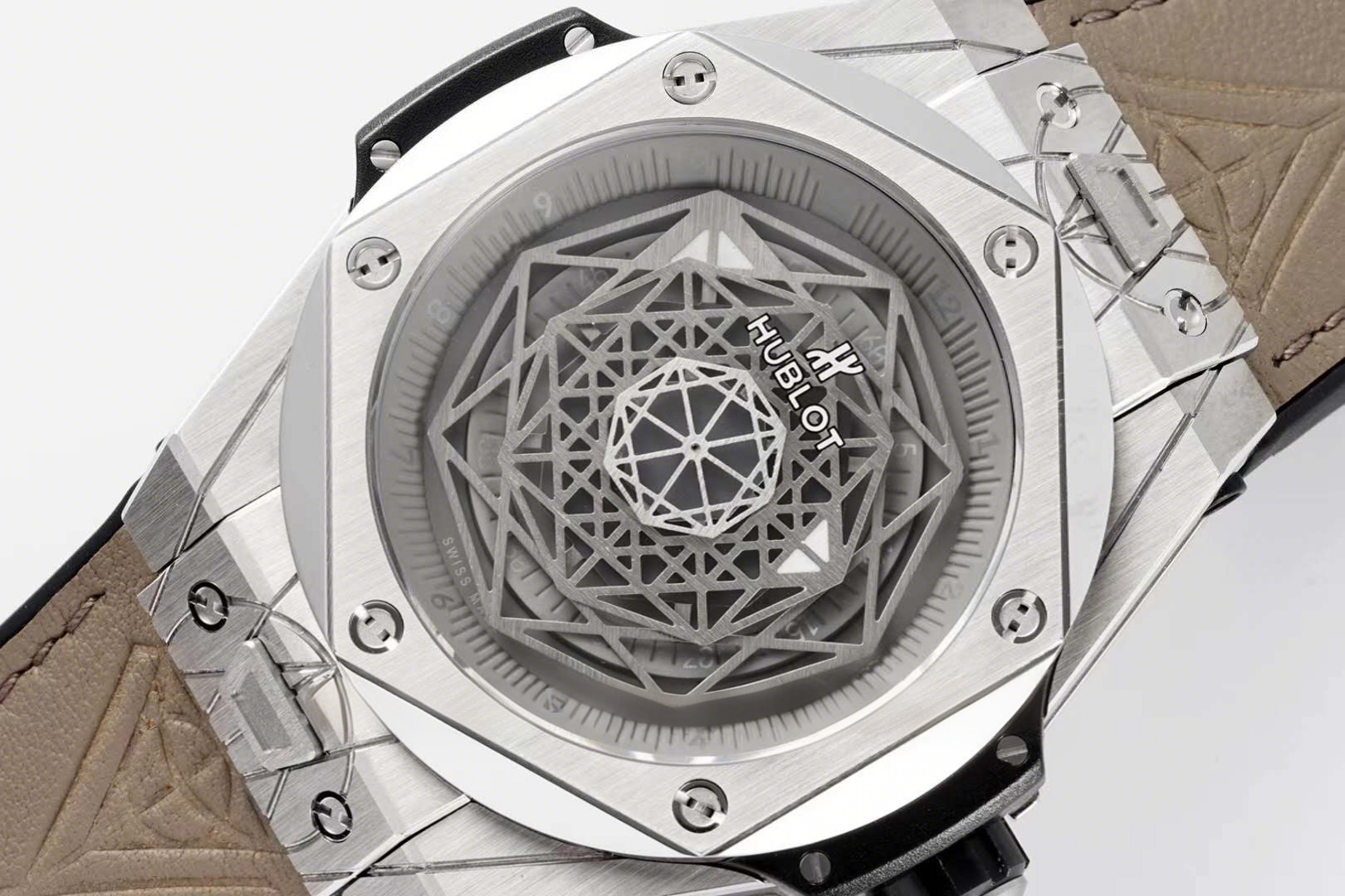 Hublot Big Bang Unico Sang Bleu in Steel on Brown Leather Strap-fasswatch