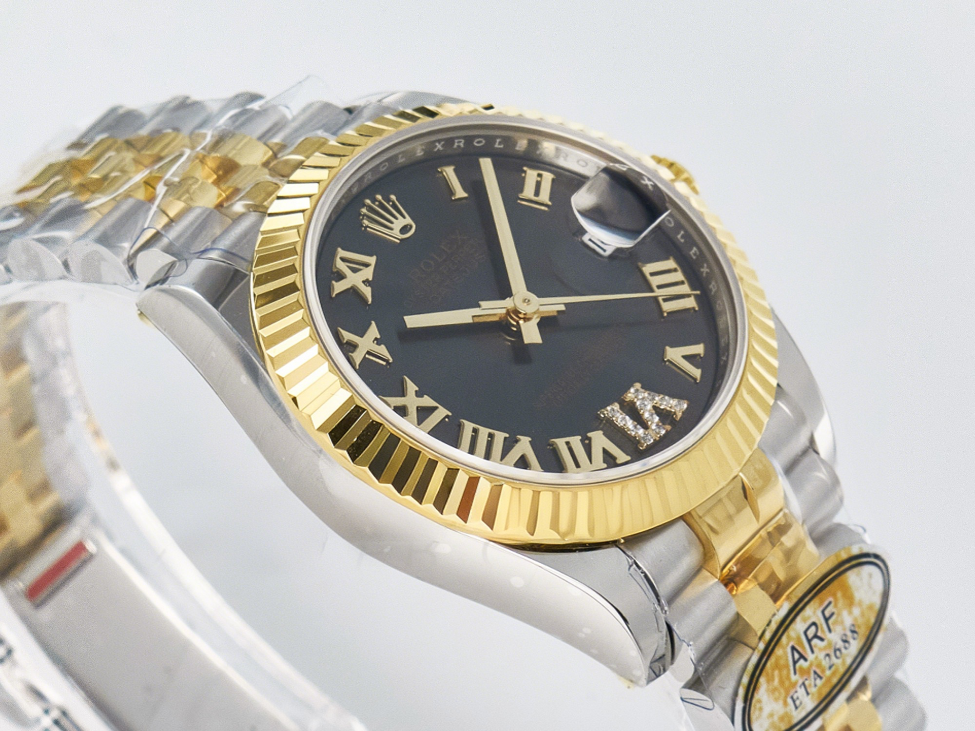 Rolex DateJust 31 278273 ARF 1:1 Best Edition 904L Steel Gray Roman Diamonds Dial on SS/YG Jubilee Bracelet ETA 2688-fasswatch