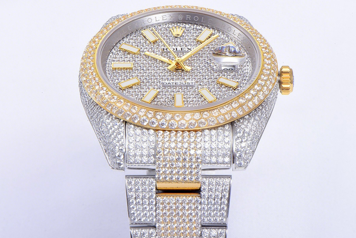 Rolex Datejust 41 126334 Diamond Paved Dial with Stick Markers in Yellow Gold-fasswatch