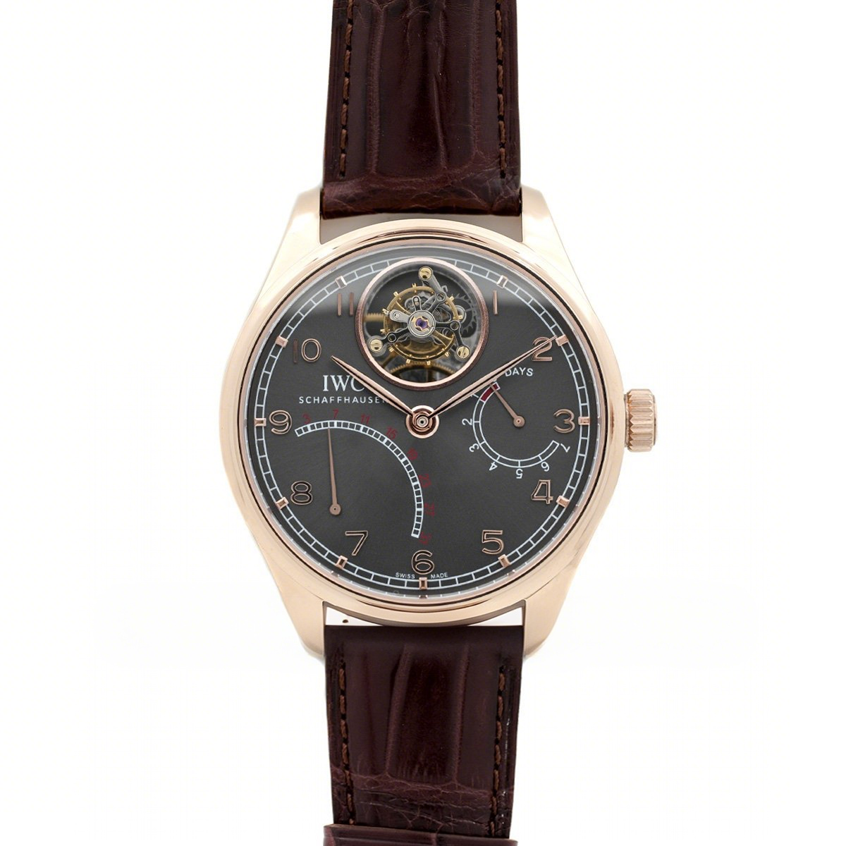 IWC Portugieser Tourbillon Mystere Retrograde IW504602 Grey Dial in Rose Gold-fasswatch