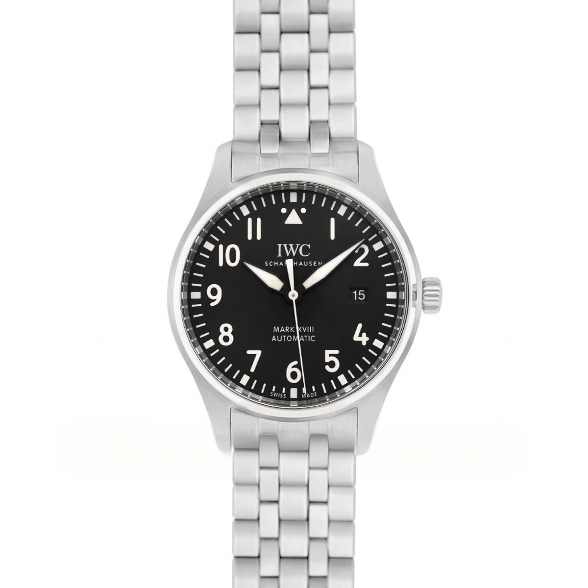 IWC Pilot’s Watch Mark XVIII IW327015 Black Dial on Steel Bracelet-fasswatch