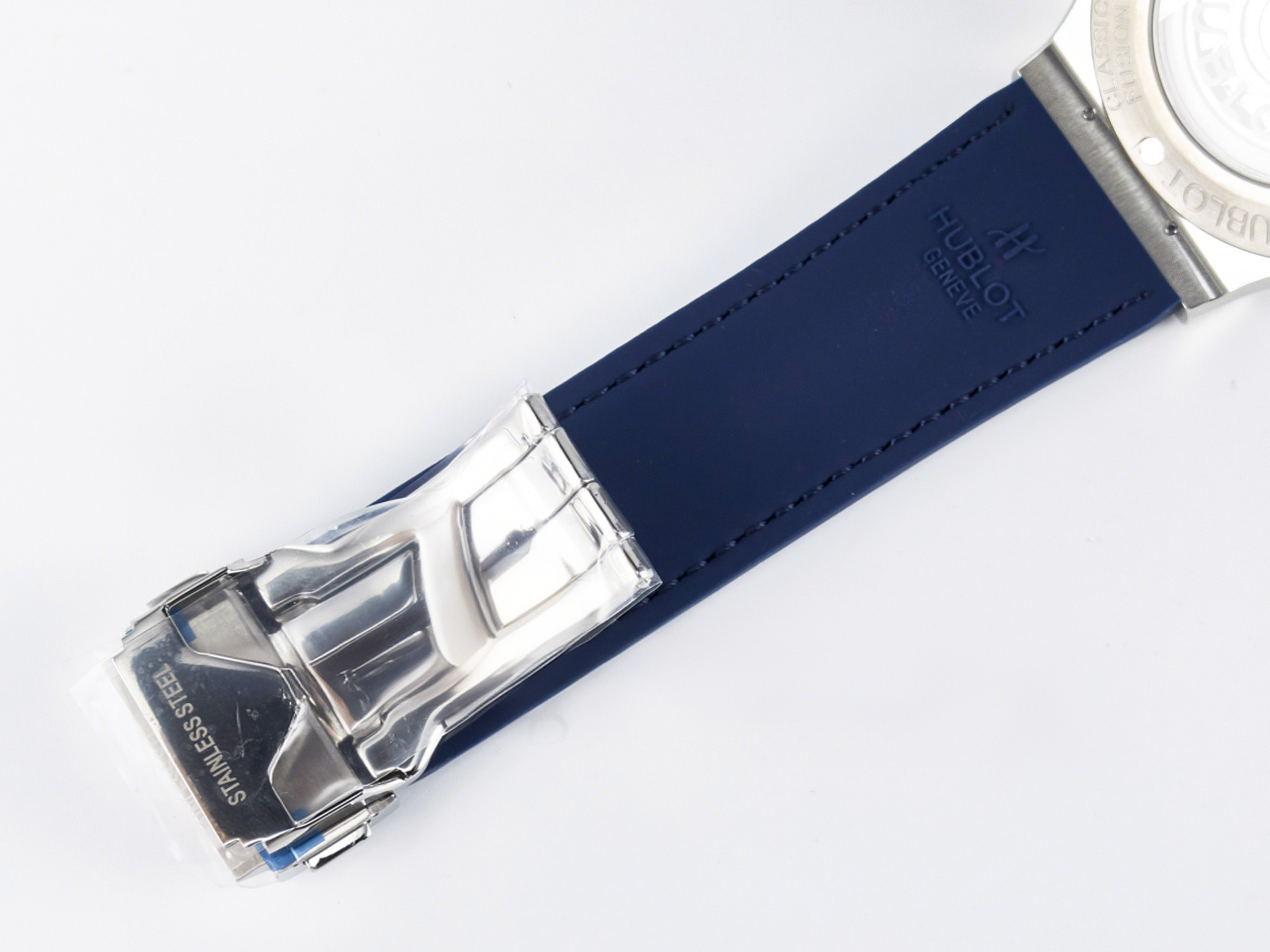 Hublot Classic Fusion Bang 42mm HBF 1:1 Best Edition Blue Dial Diamonds Bezel on Blue Leather Strap A2892-fasswatch