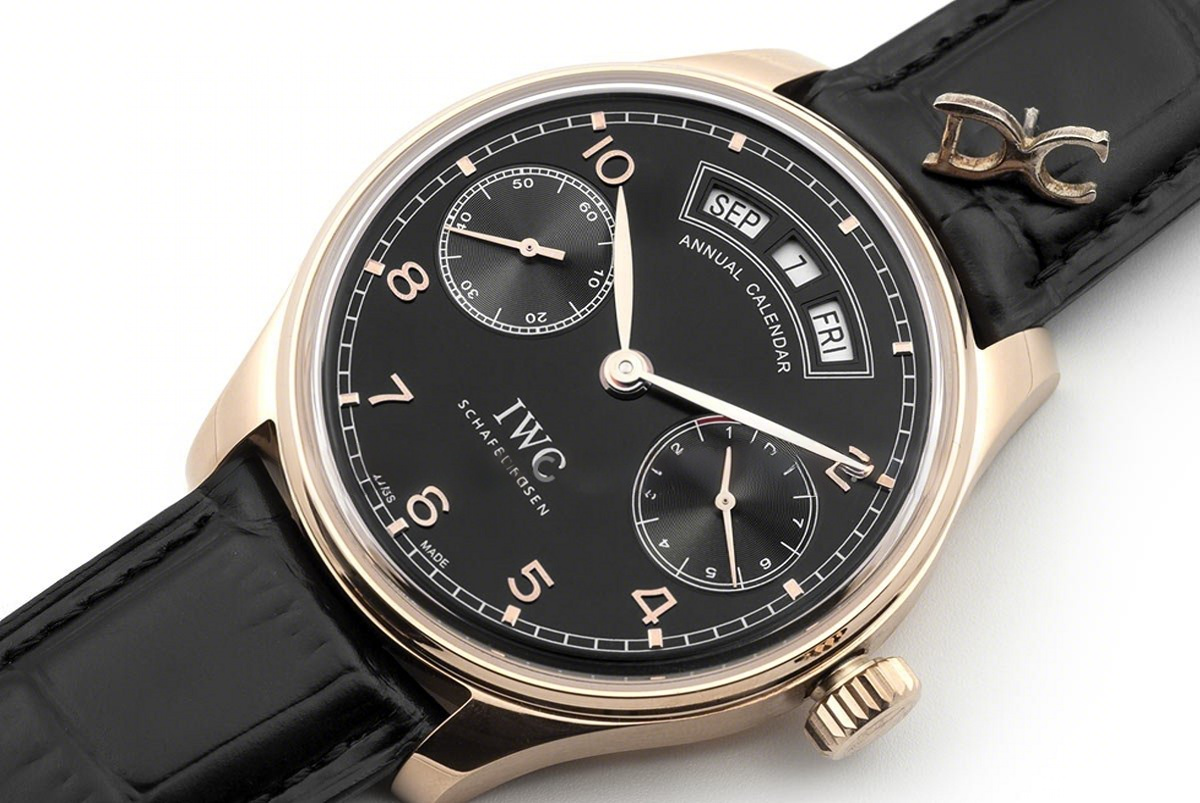 IWC Portugieser Annual Calendar IW5035 Black Dial in Rose Gold-fasswatch