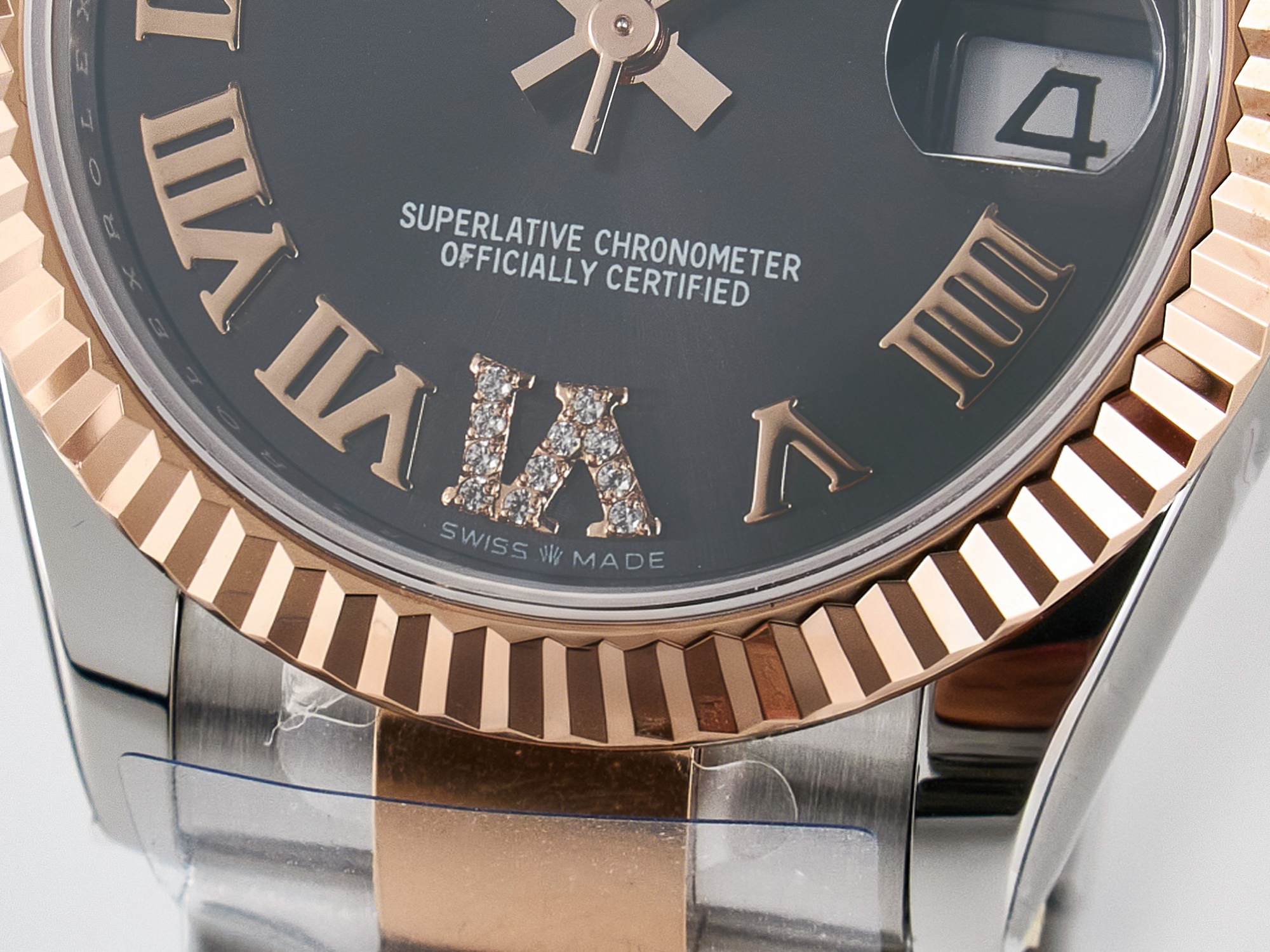 Rolex DateJust 31 278271 ARF 1:1 Best Edition 904L Steel Gray Roman Diamonds Dial on SS/RG Oyster Bracelet ETA 2688-fasswatch