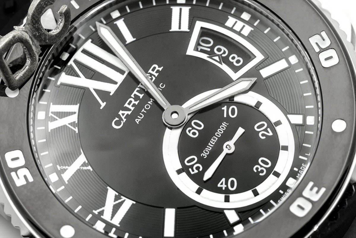Calibre de Cartier Diver Black Dial in Steel Bracelet-fasswatch