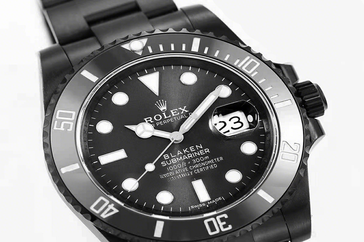 Rolex Blaken Submariner 116610 Black Dial in DLC-fasswatch