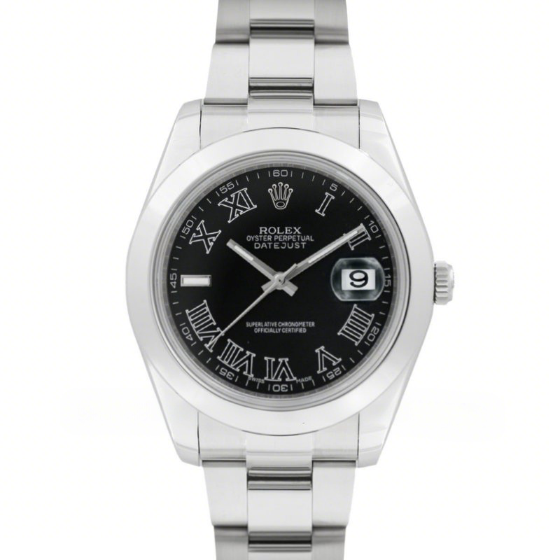 Rolex Datejust II 116300 Black Dial Roman Numerals-fasswatch