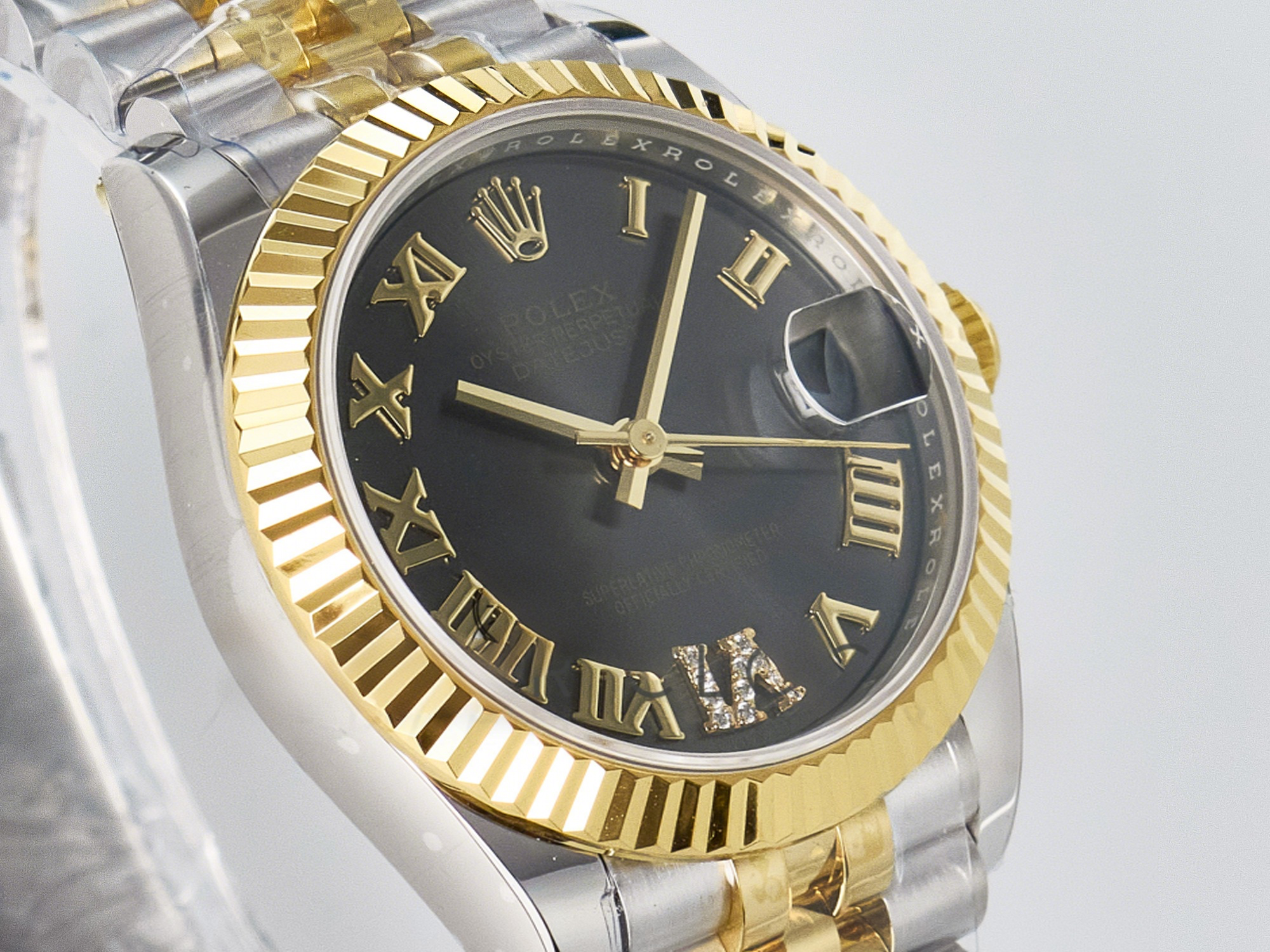 Rolex DateJust 31 278273 ARF 1:1 Best Edition 904L Steel Gray Roman Diamonds Dial on SS/YG Jubilee Bracelet ETA 2688-fasswatch