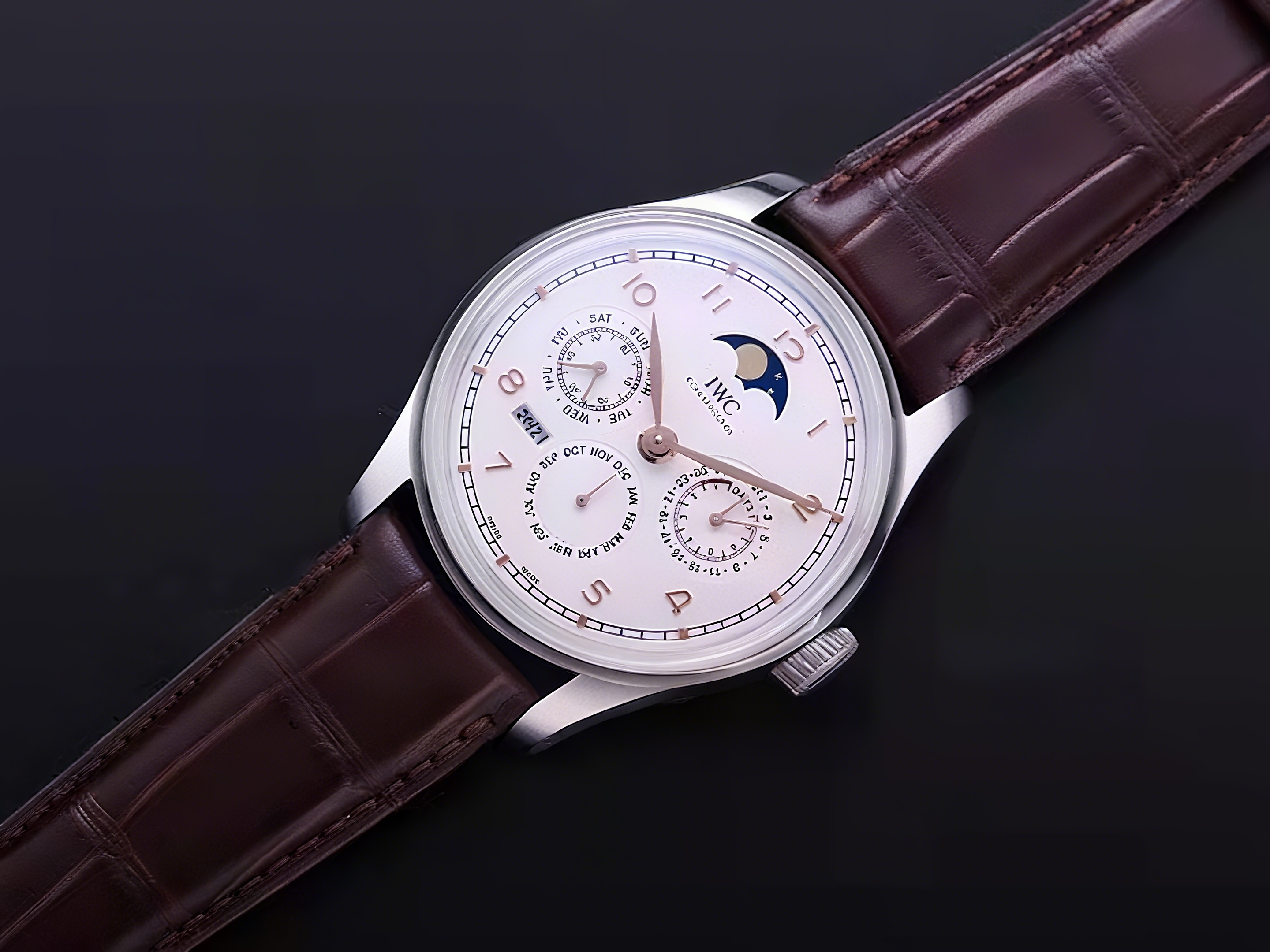 IWC Portugieser Perpetual Calendar IW5033 White Dial in White Gold/Rose Gold-fasswatch