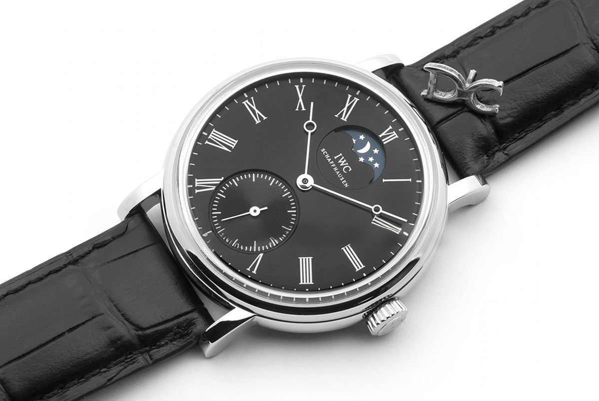 IWC Vintage Portofino Hand Wound IW544801 Black Dial in Steel-fasswatch