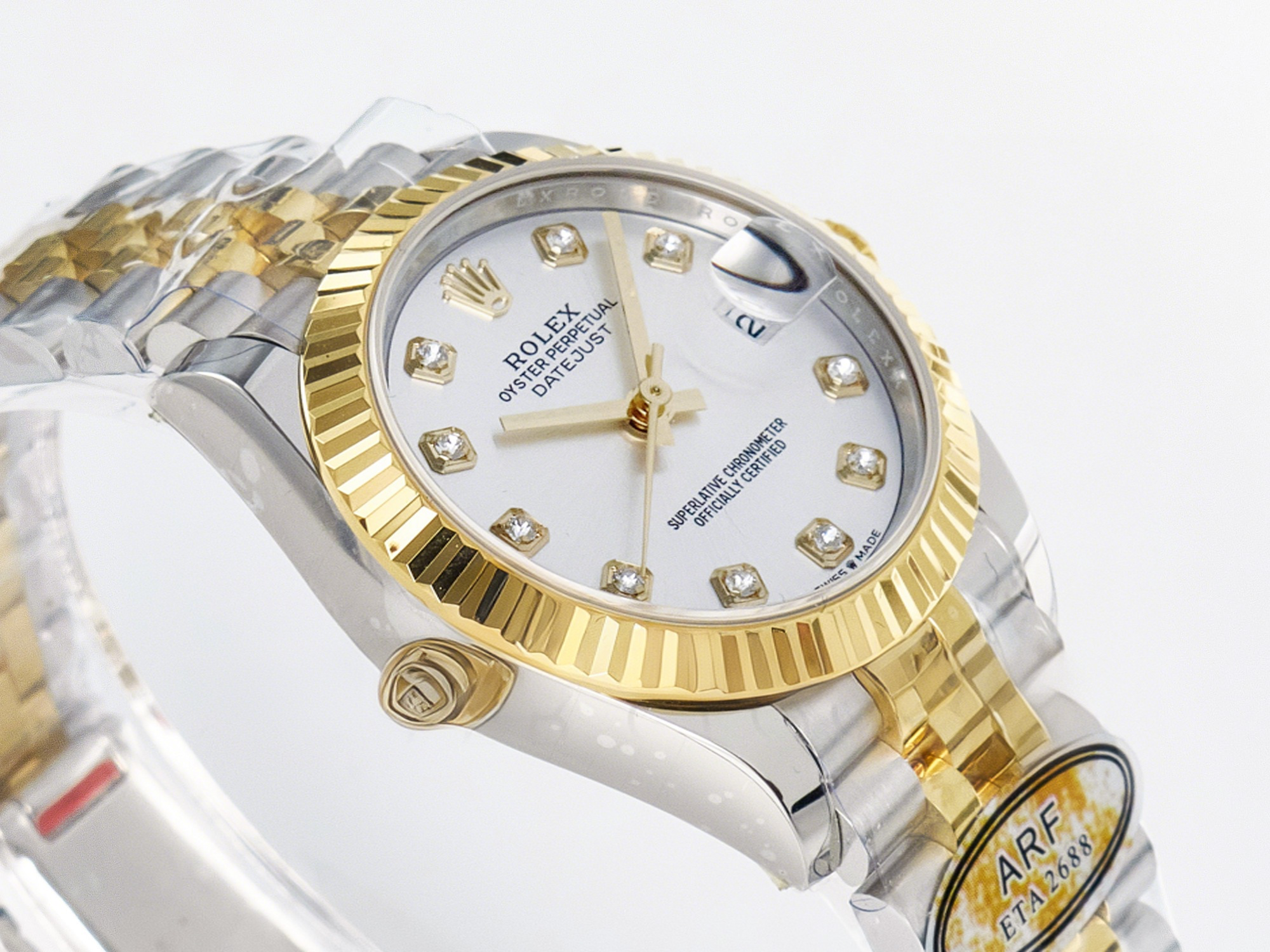 Rolex DateJust 31 278273 ARF 1:1 Best Edition 904L Steel Silver Diamonds Dial on SS/YG Jubilee Bracelet ETA 2688-fasswatch