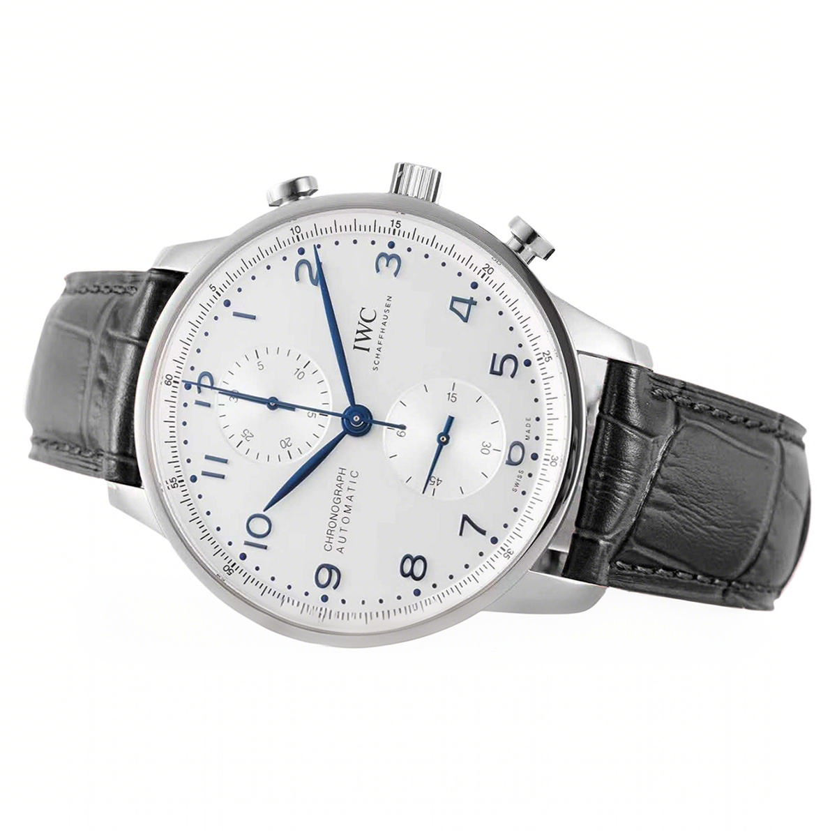 IWC Portugieser Chronograph IW371605 White Dial in Steel-fasswatch