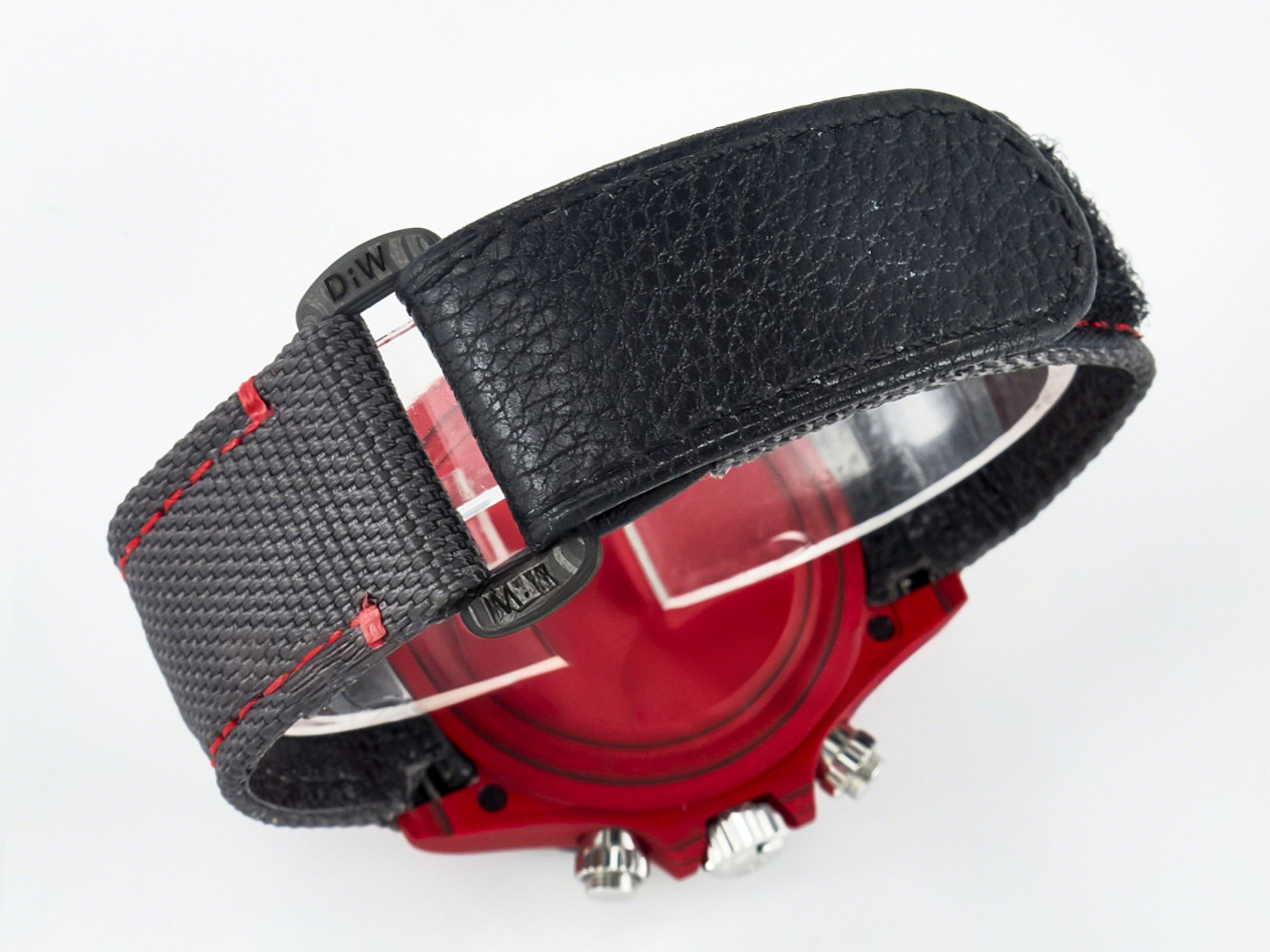 Rolex Daytona DIW Carbon DIWF 1:1 Best Edition Red Dial on Gray Nylon Strap SH7750-fasswatch