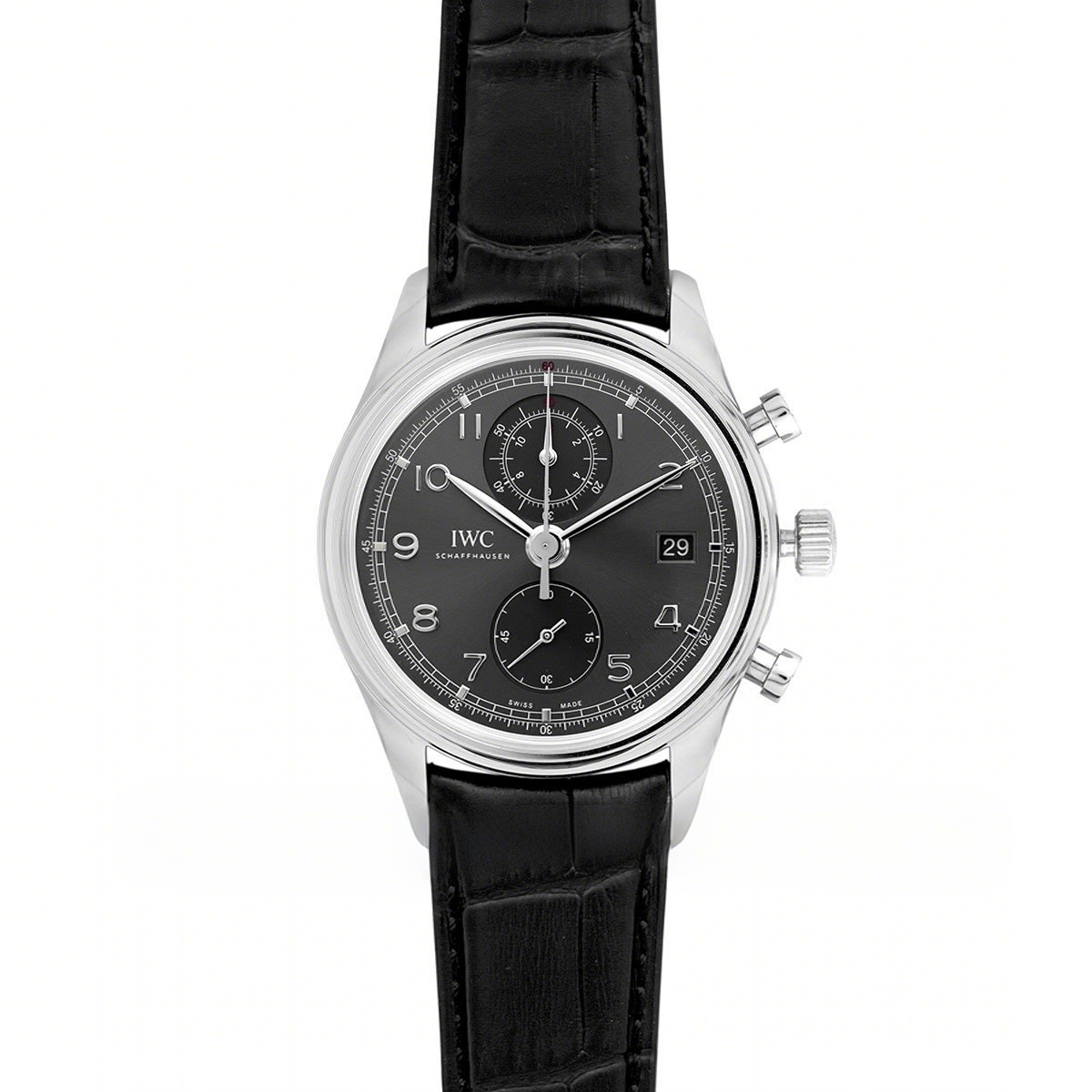 IWC Portuguese Automatic Chronograph Grey Dial in Steel-fasswatch