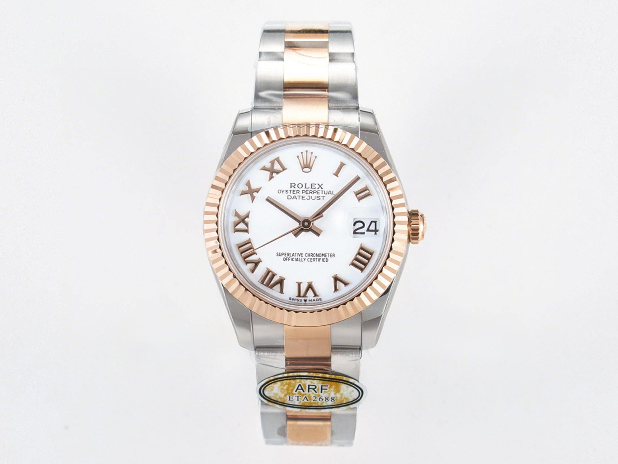 Rolex DateJust 31 278271 ARF 1:1 Best Edition 904L Steel White Roman Dial on SS/RG Oyster Bracelet ETA 2688-fasswatch