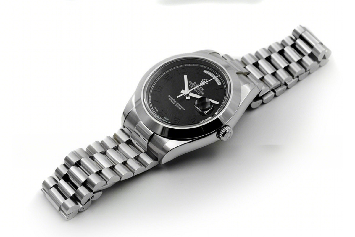 Rolex Day-Date II 218206 President Platinum Black Dial-fasswatch