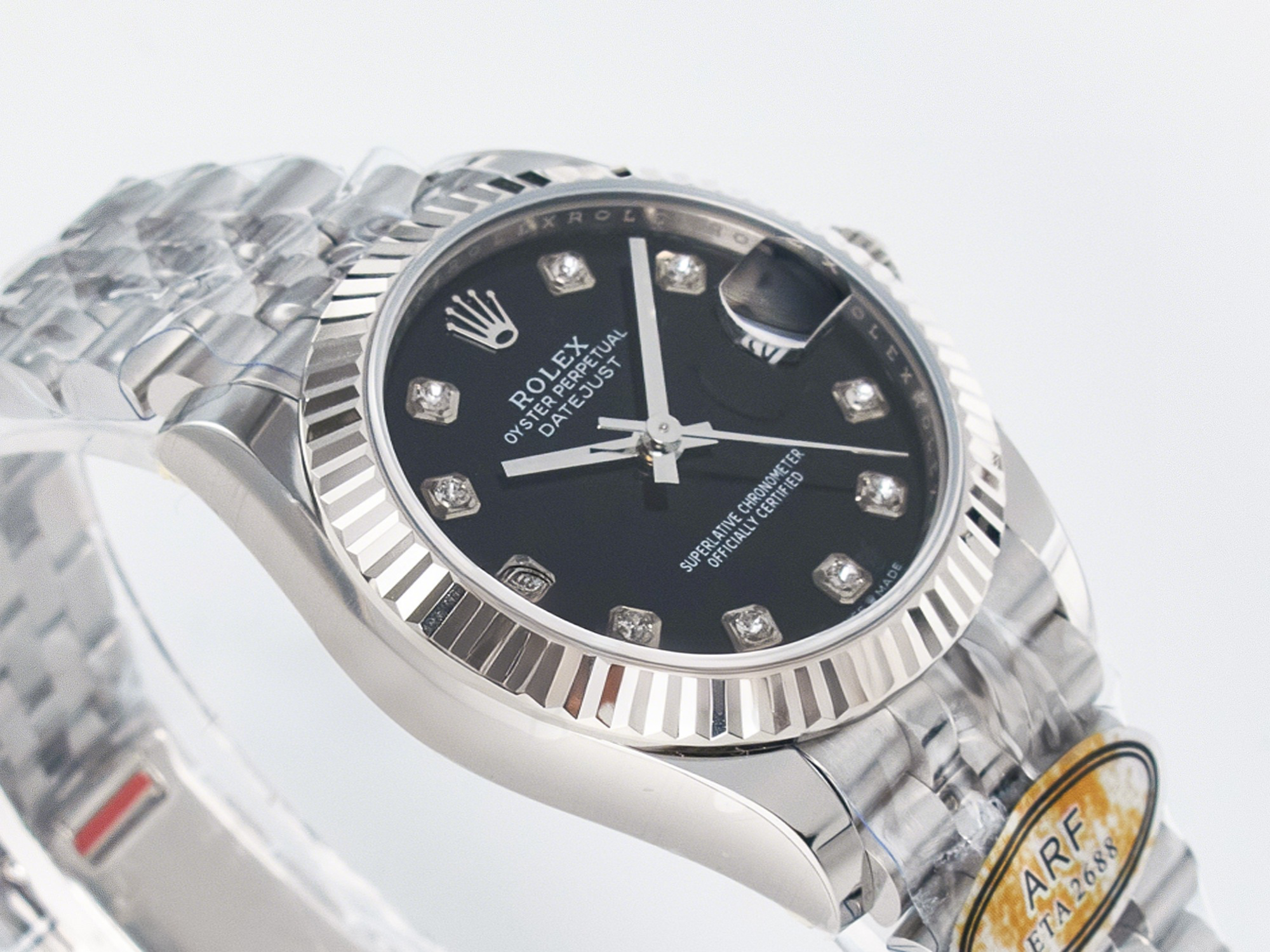 Rolex DateJust 31 278274 ARF 1:1 Best Edition 904L Steel Black Diamonds Dial on SS Jubilee Bracelet ETA 2688-fasswatch