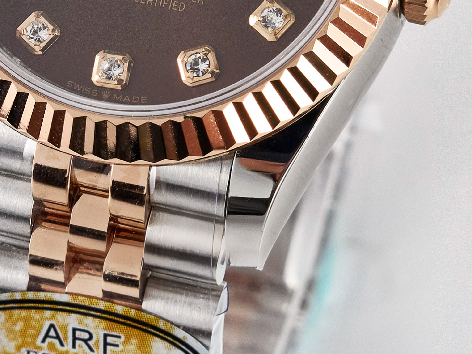 Rolex DateJust 31 278271 ARF 1:1 Best Edition 904L Steel Brown Diamonds Dial on SS/RG Jubilee Bracelet ETA 2688-fasswatch