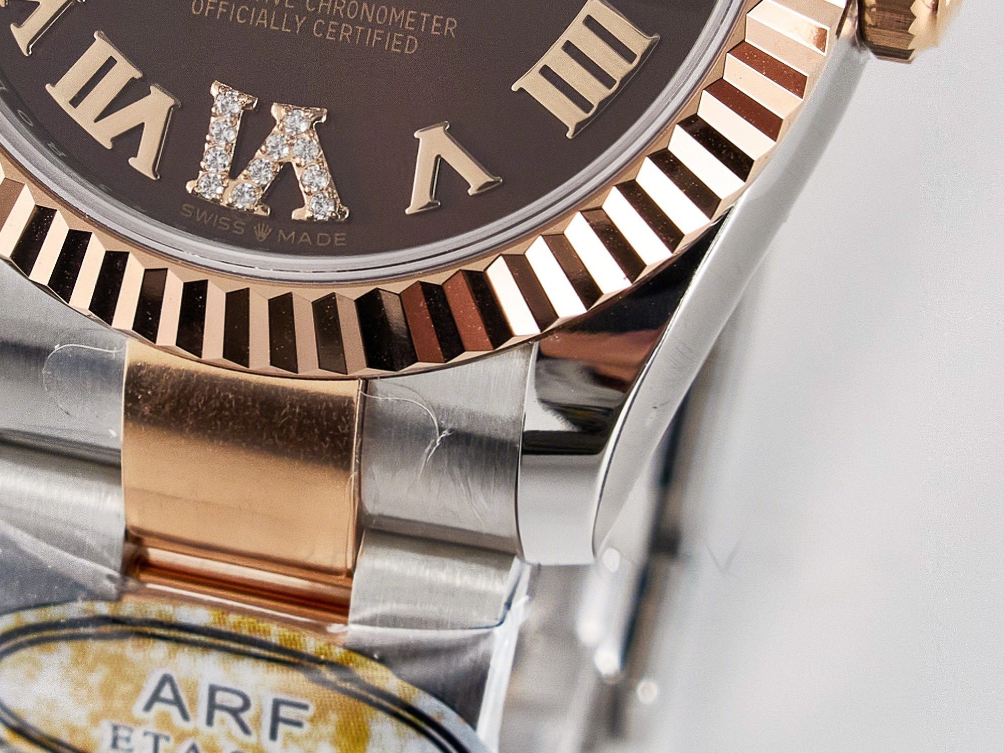 Rolex DateJust 31 278271 ARF 1:1 Best Edition 904L Steel Brown Roman Diamonds Dial on SS/RG Oyster Bracelet ETA 2688-fasswatch