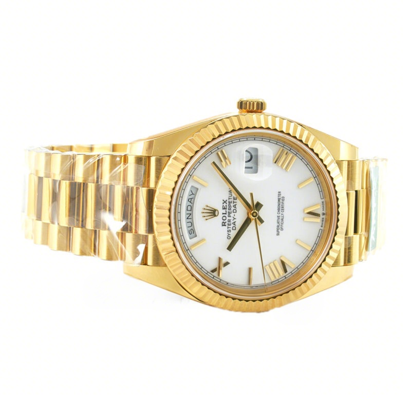Rolex Daydate 40 228238 White Dial with Roman Marker in Yellow Gold (Gain Weight)-fasswatch