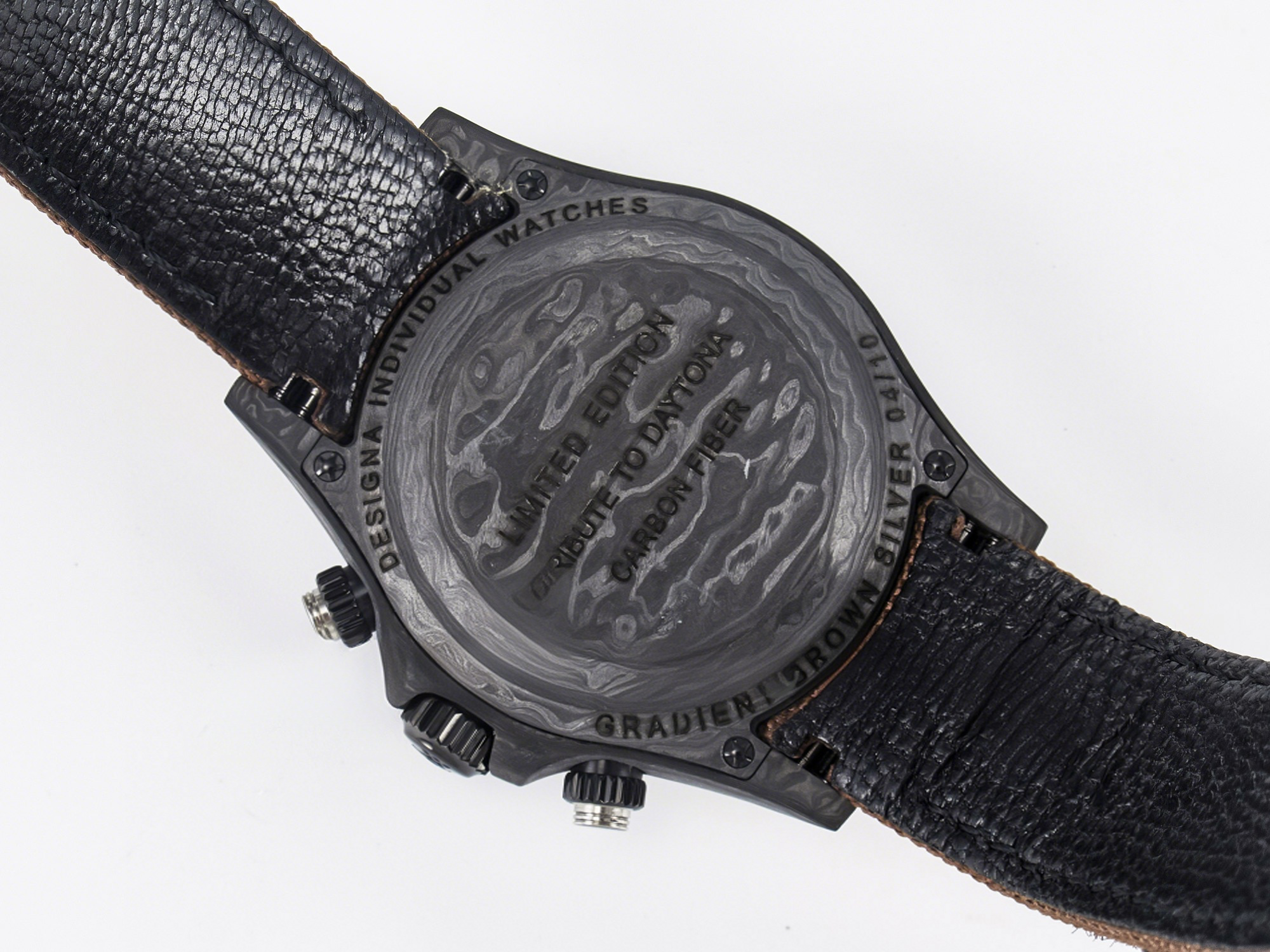 Rolex Daytona DIW Carbon/SS Case and Bezel DIWF Edition Brown Dial on Brown Nylon Strap A7750-fasswatch