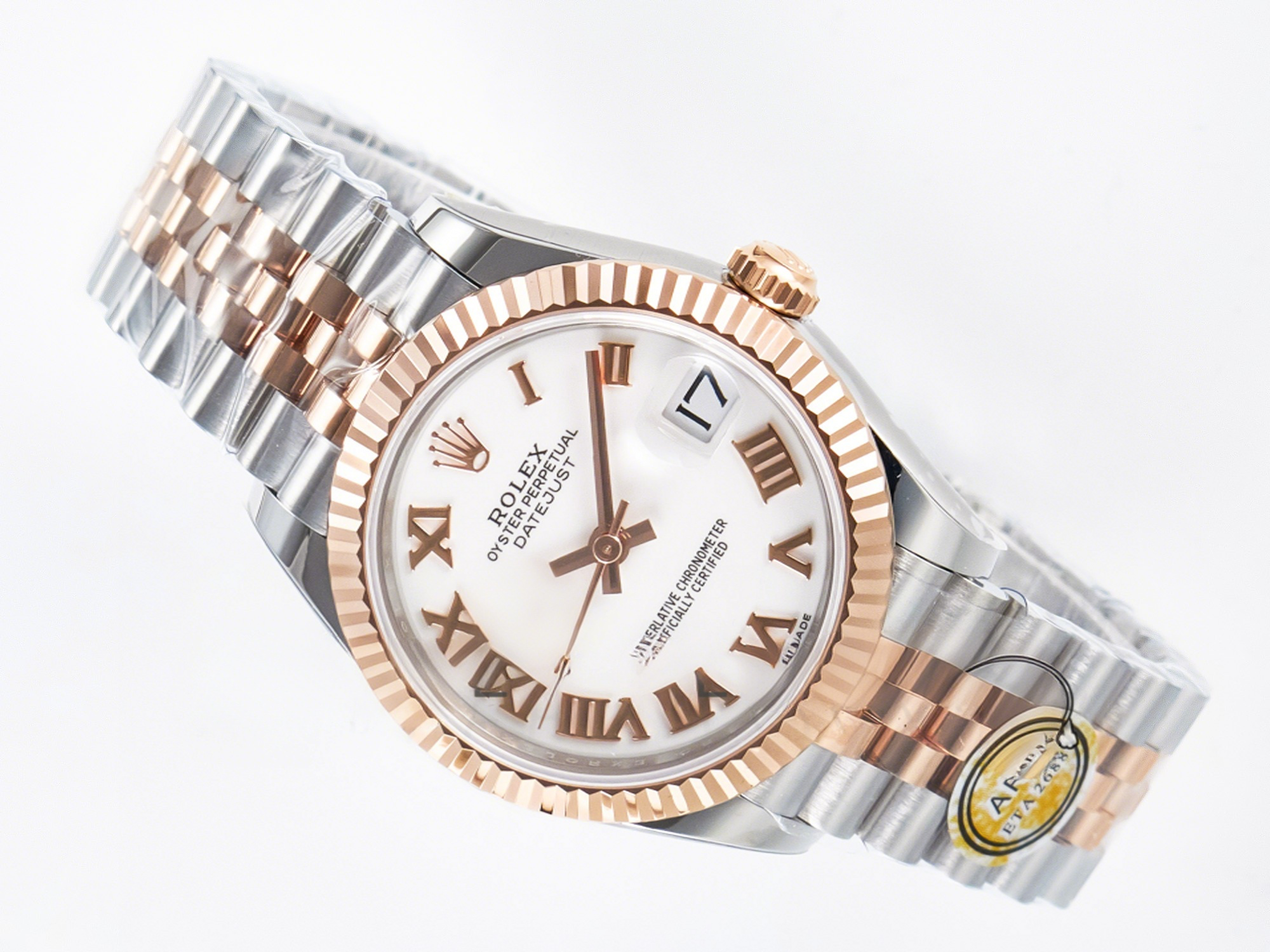 Rolex DateJust 31 278271 ARF 1:1 Best Edition 904L Steel White Roman Dial on SS/RG Jubilee Bracelet ETA 2688-fasswatch