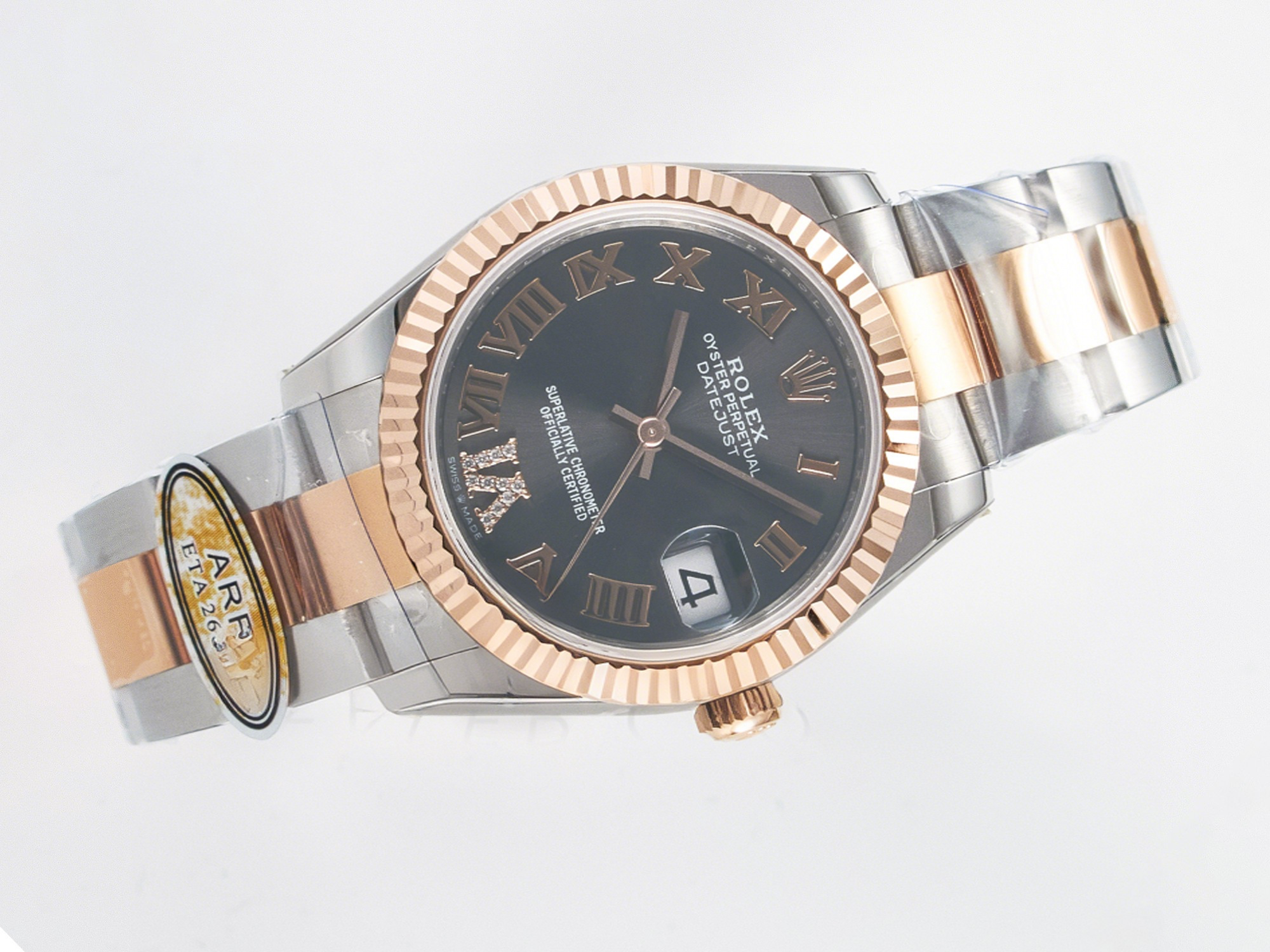 Rolex DateJust 31 278271 ARF 1:1 Best Edition 904L Steel Gray Roman Diamonds Dial on SS/RG Oyster Bracelet ETA 2688-fasswatch