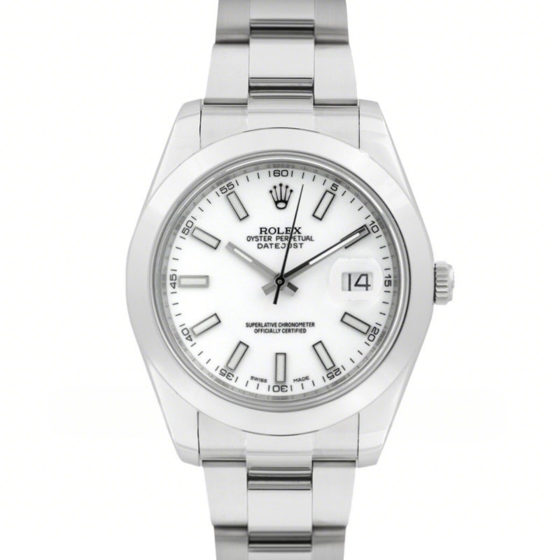 Rolex Datejust II 116300 White Dial Stick Markers-fasswatch