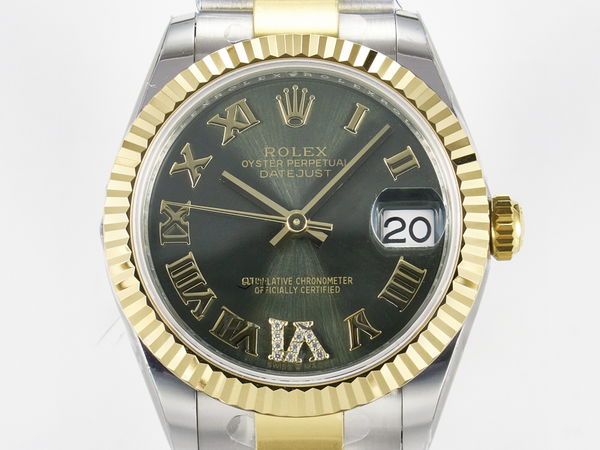 Rolex DateJust 31 278273 ARF 1:1 Best Edition 904L Steel Green Roman Diamonds Dial on SS/YG Oyster Bracelet ETA 2688-fasswatch