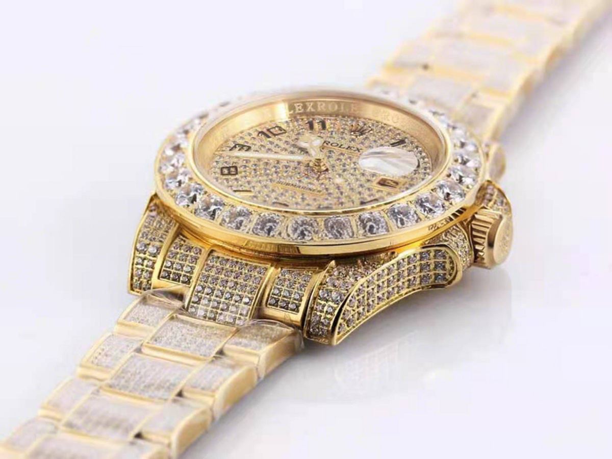 Rolex Submariner 116659 Full Diamond Paved Dial with Numeral Markers in Yellow Gold-fasswatch