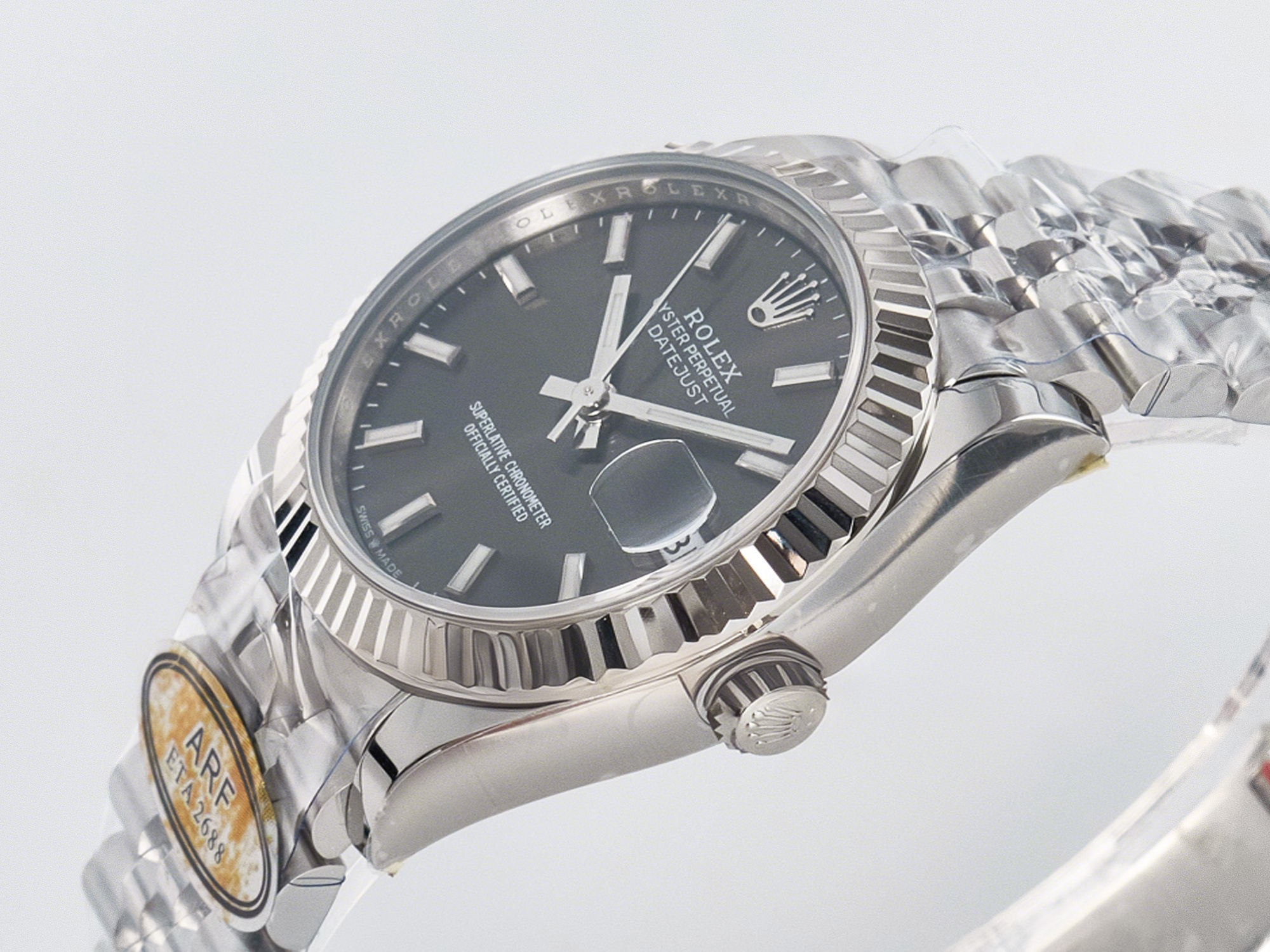 Rolex DateJust 31 278274 ARF 1:1 Best Edition 904L Steel Gray Dial Stick Marker on SS Jubilee Bracelet ETA 2688-fasswatch