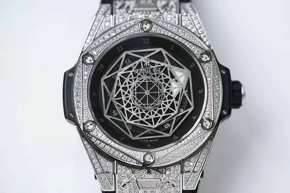 Hublot Big Bang Unico Sang Bleu Steel Pave Black-fasswatch