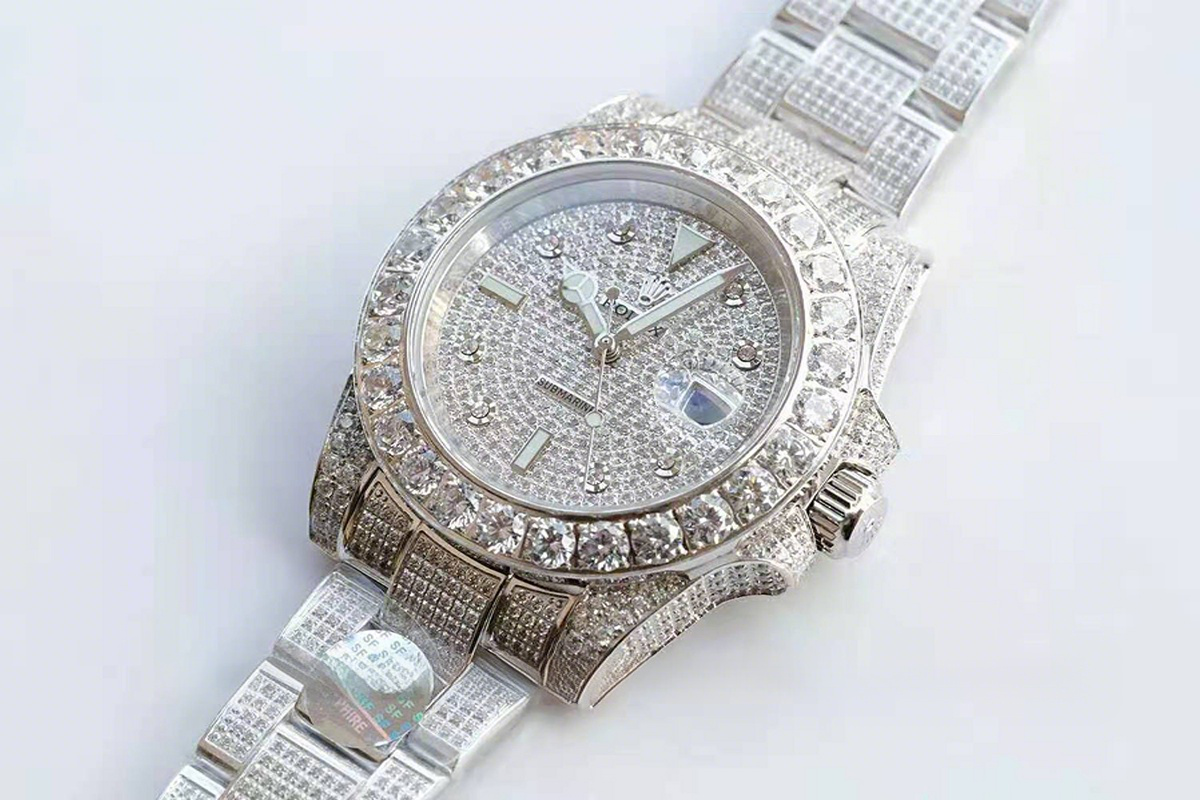 Rolex Submariner 116659 Full Diamond Paved Dial with Diamond Markers in Steel-fasswatch