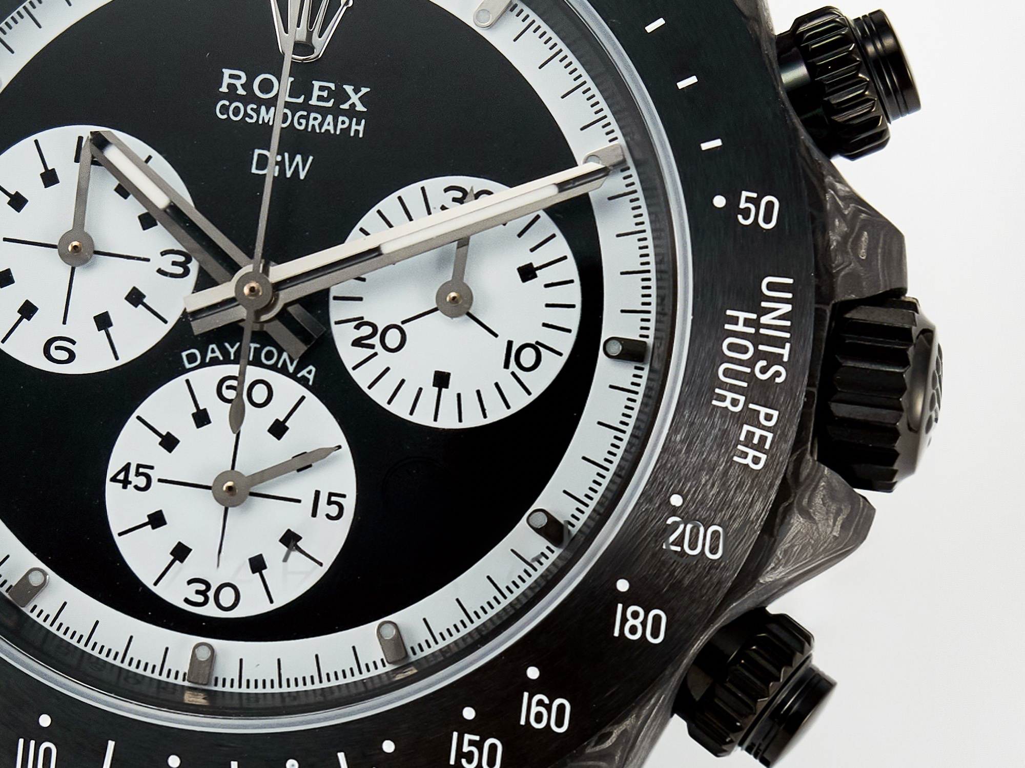 Rolex Daytona DIW Black Carbon DIWF 1:1 Best Edition Black/White Dial on Black Nylon Strap SH4130-fasswatch