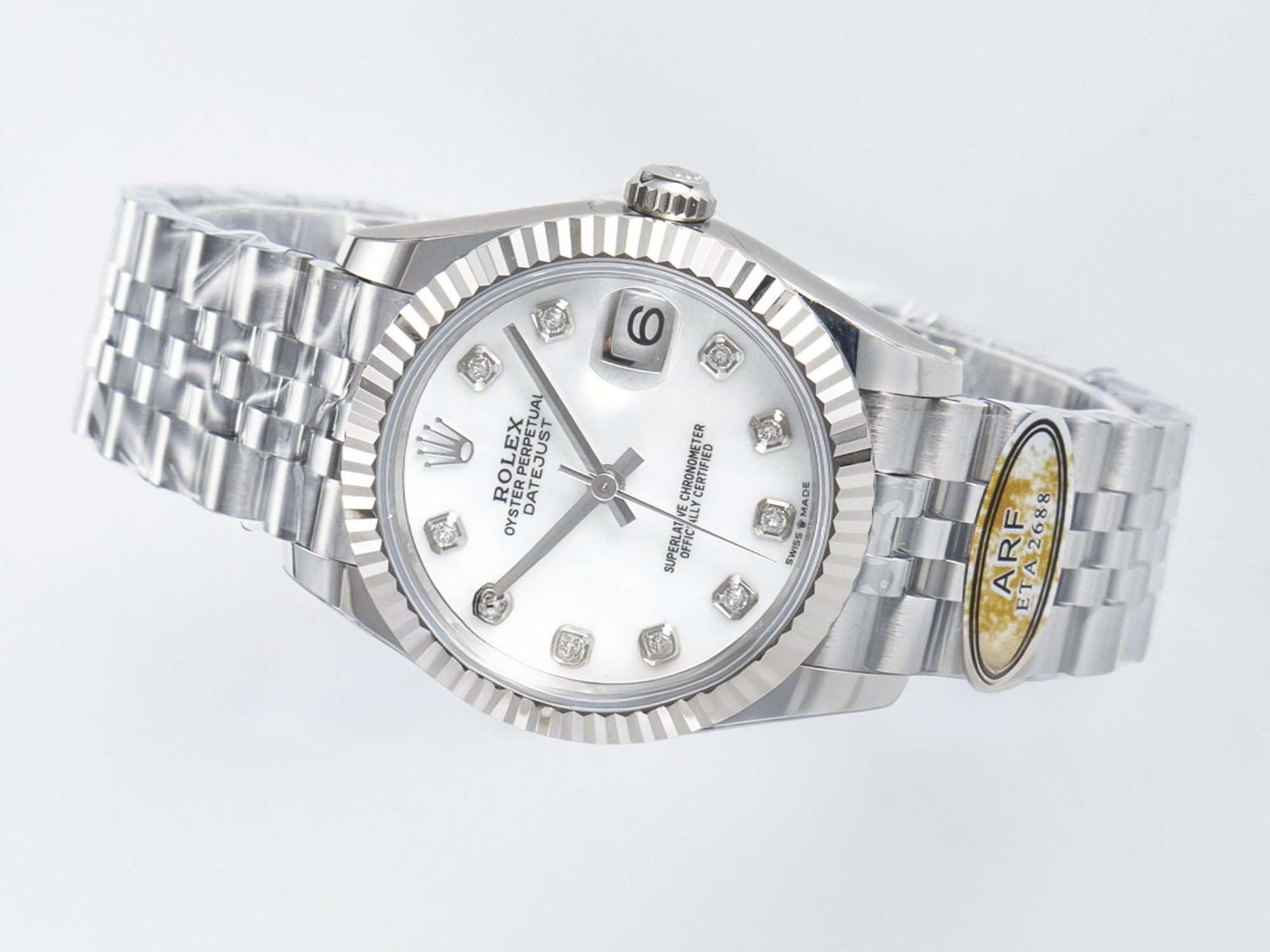 Rolex DateJust 31 278274 ARF 1:1 Best Edition 904L Steel White MOP Diamonds Dial on SS Jubilee Bracelet ETA 2688-fasswatch