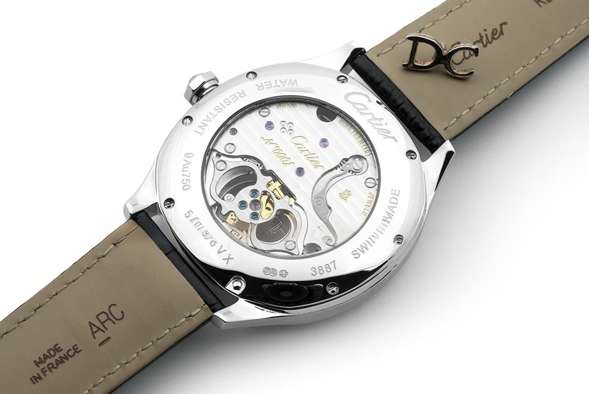 Cartier Drive de Cartier Tourbillon Grey Dial in White Gold on Black Leather Strap-fasswatch