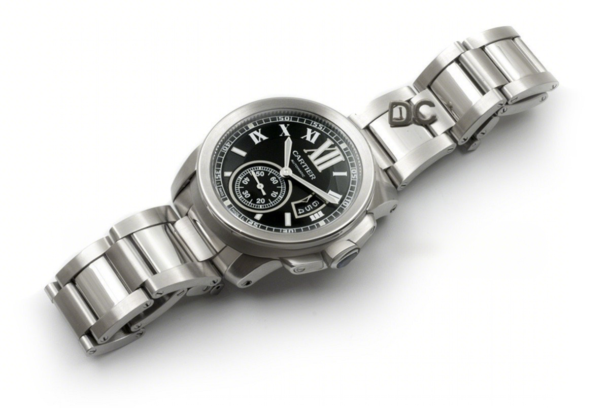 Calibre de Cartier Black Dial on Steel Bracelet-fasswatch