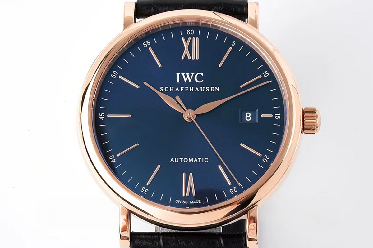 IWC Portofino Automatic IW356522 Blue Dial in Rose Gold-fasswatch