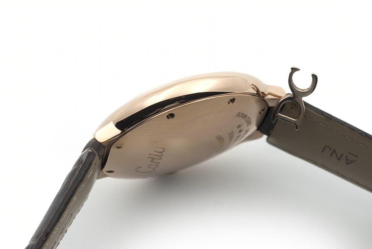 Ballon Bleu de Cartier 36mm White Dial in Rose Gold on Brown Leather Strap-fasswatch
