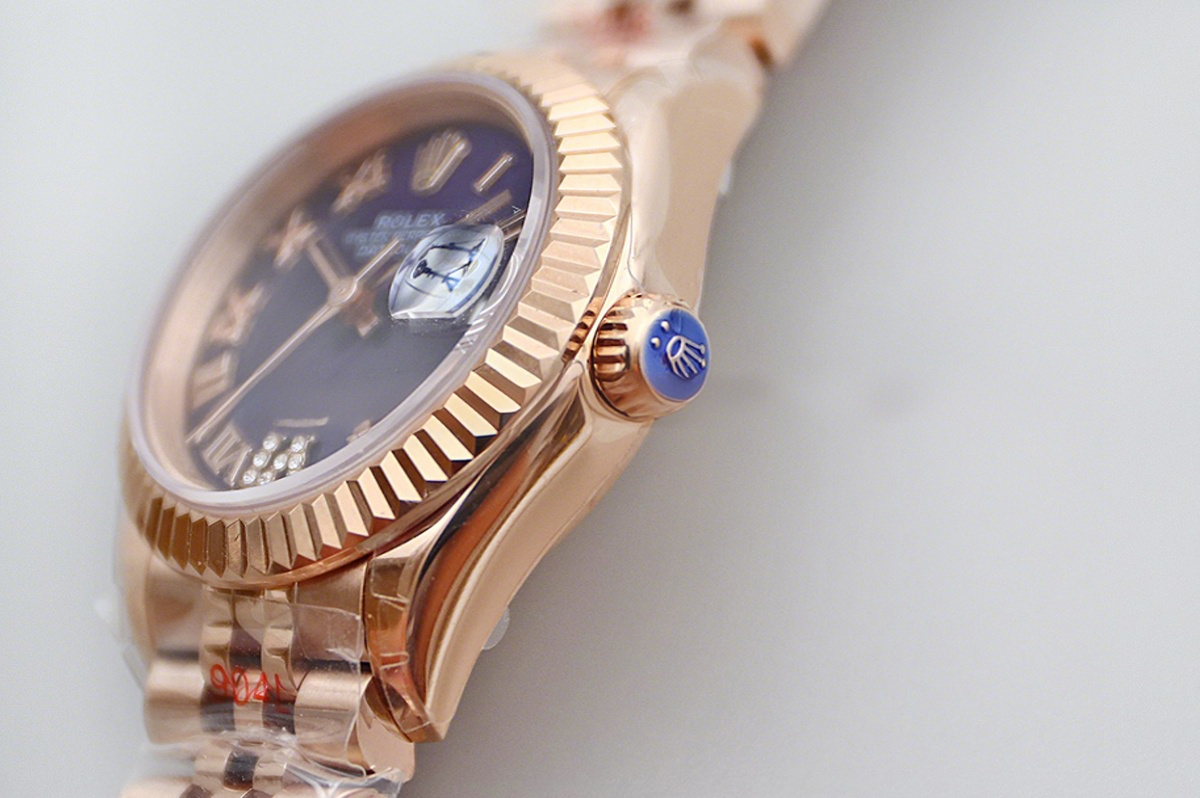 Rolex Ladies Datejust 279171 Aubergine Dial with Roman Markers in Rose Gold-fasswatch