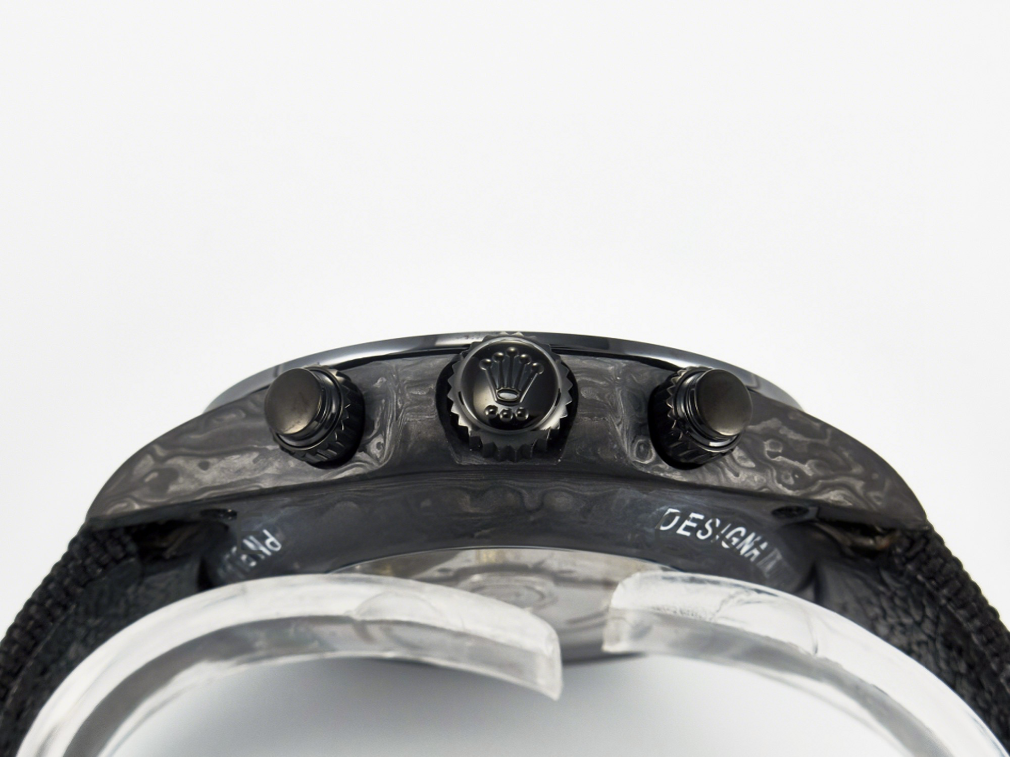 Rolex Daytona DIW Black Carbon DIWF 1:1 Best Edition Black/White Dial on Black Nylon Strap SH4130-fasswatch