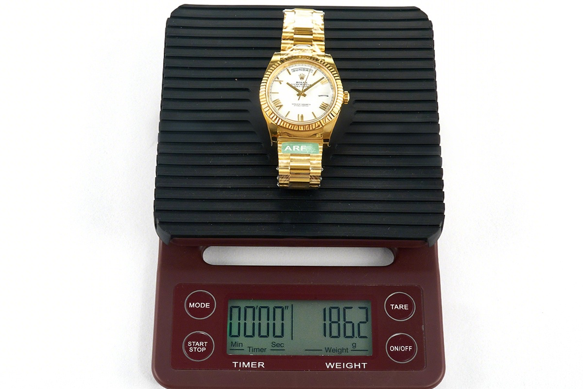 Rolex Daydate 40 228238 White Dial with Roman Marker in Yellow Gold (Gain Weight)-fasswatch