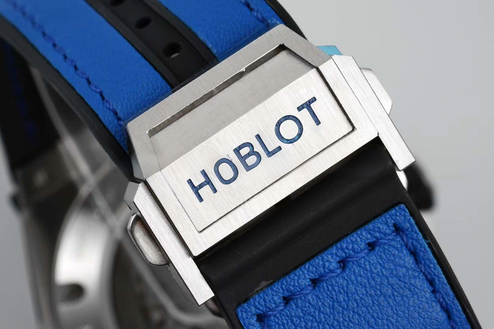 Hublot Big Bang Unico Sang Bleu in Steel on Blue Leather Strap-fasswatch