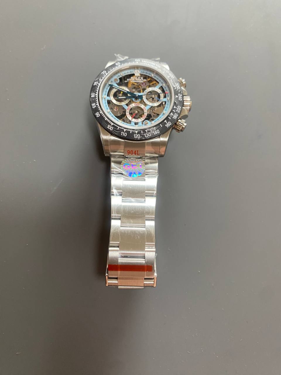 Rolex Daytona Artisans SS GETF Best Edition Skeleton Dial Carbon Bezel on SS Bracelet DD4802-fasswatch