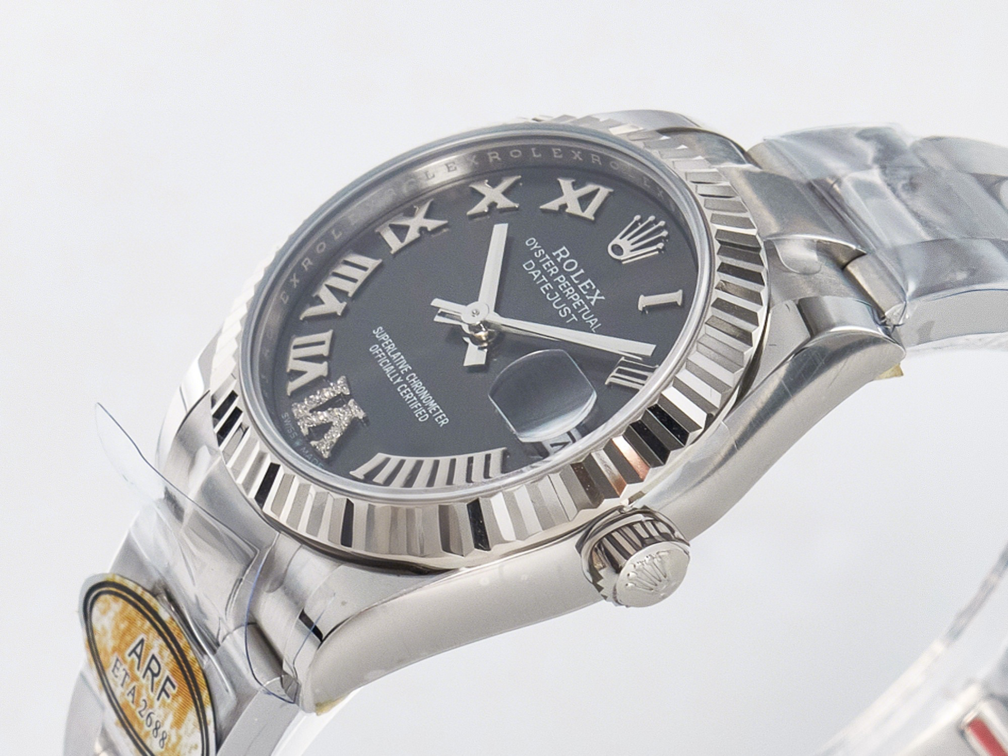 Rolex DateJust 31 278274 ARF 1:1 Best Edition 904L Steel Gray Roman Diamonds Dial on SS Oyster Bracelet ETA 2688-fasswatch