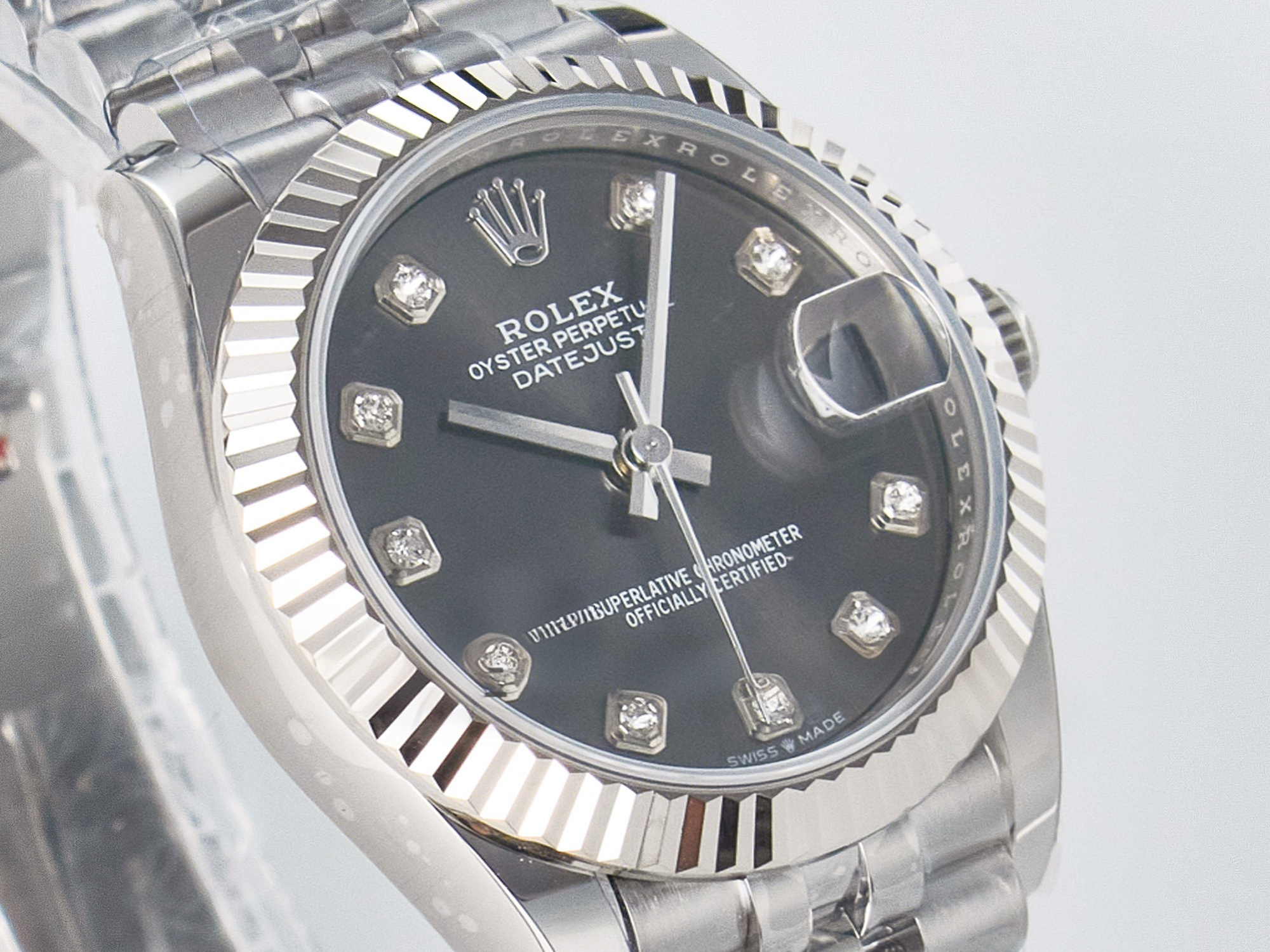 Rolex DateJust 31 278274 ARF 1:1 Best Edition 904L Steel Gray Diamonds Dial on SS Jubilee Bracelet ETA 2688-fasswatch