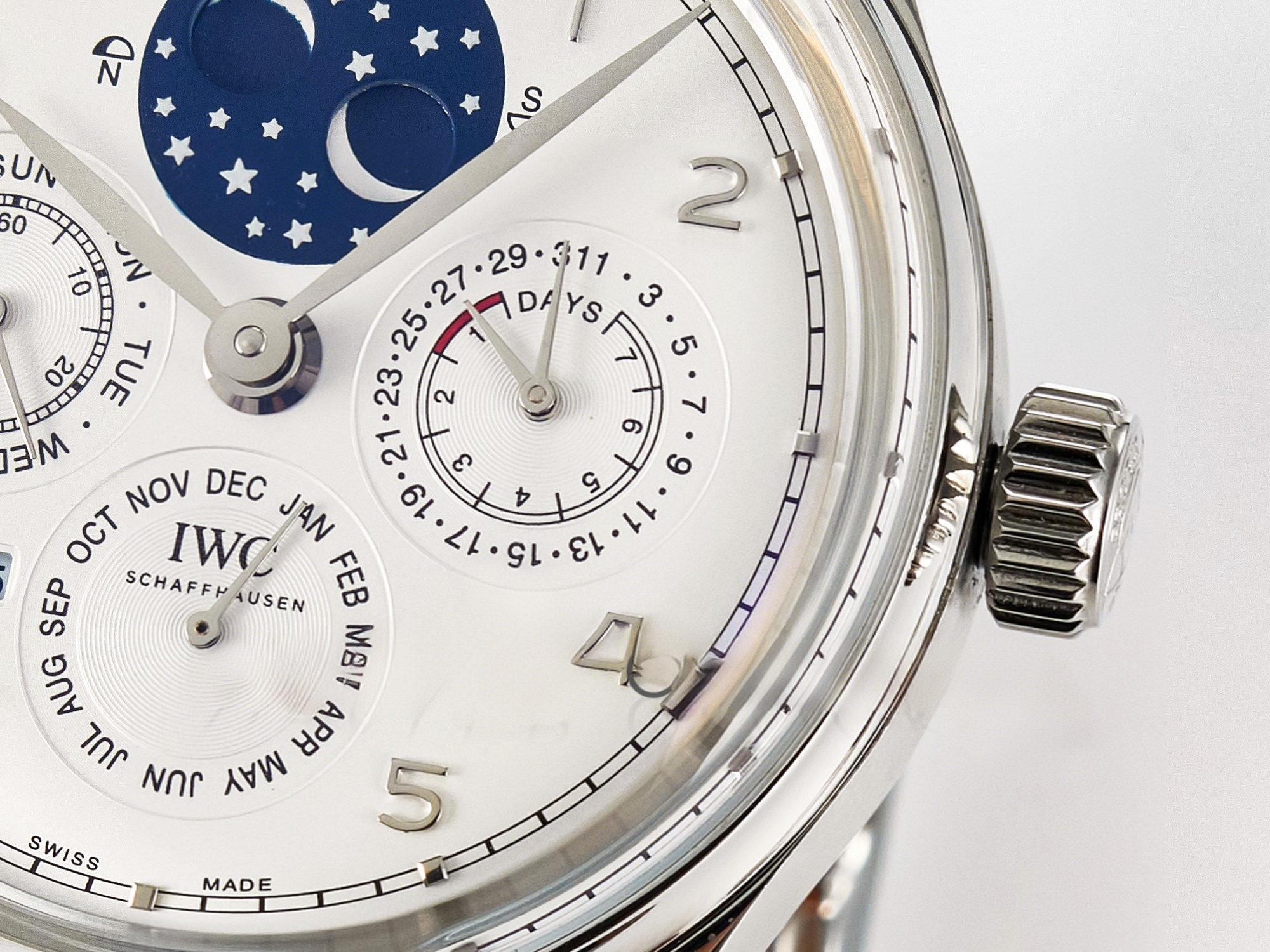 IWC IW5034 Portugieser Perpetual Calendar SS V9F 1:1 Best Edition White Dial on Black Leather Strap A52610-fasswatch